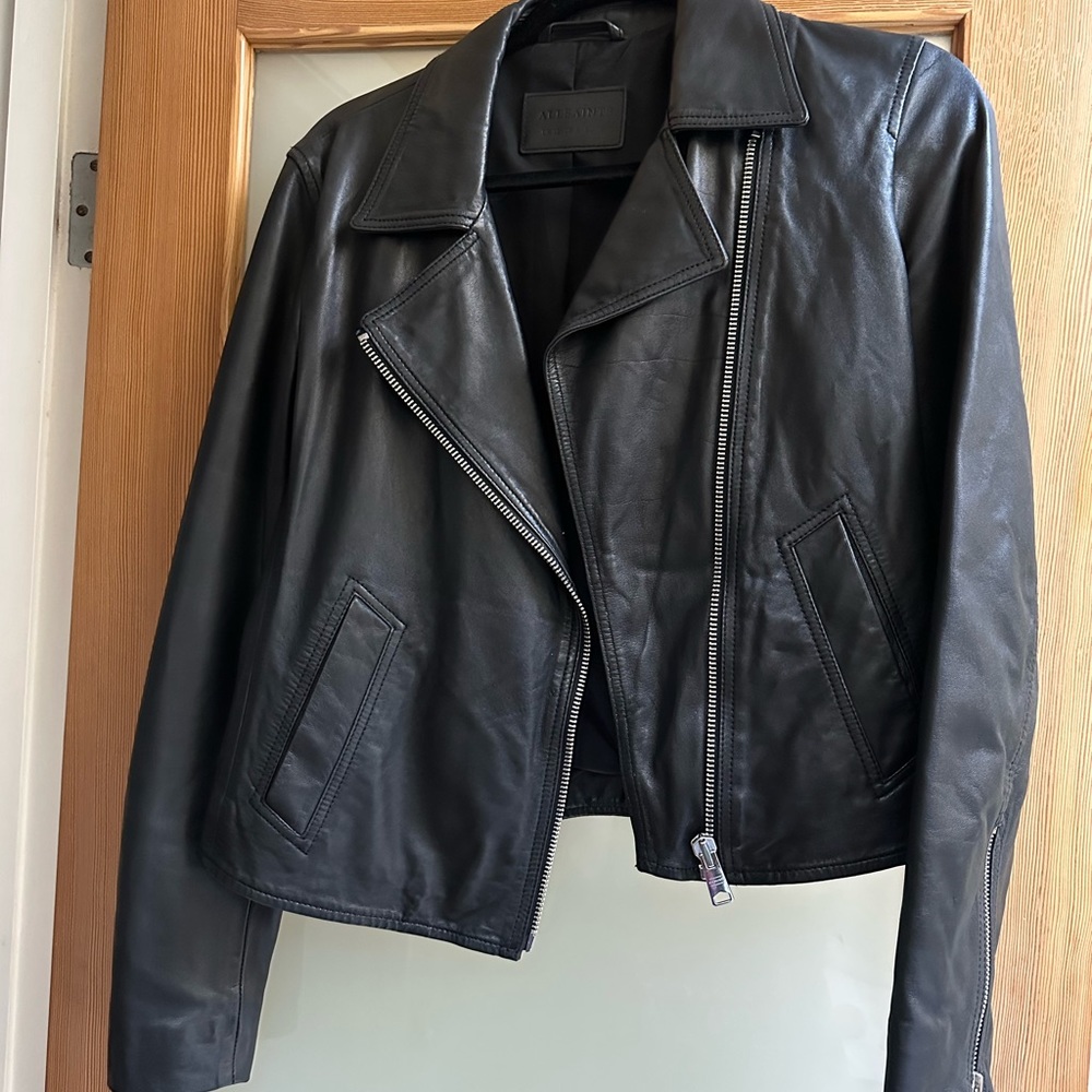 All Saints Women’s Black Leather Jacket